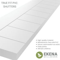 Ekena Millwork 18 W 54 H TRUE FIT PVC Horizontalni sloj uokviren modernim stilom Fiksni montirani roleri, ocean na bublove