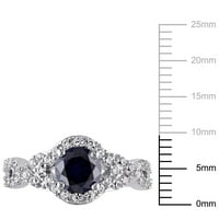 Donje kros-prsten od srebra s plavim i bijelim safira T. G. W., stvorena T. G. W. za žene, težine 2 karat