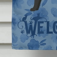 4851 $ Crna Mačka Zastava dobrodošlice platno veličina kuće, velika, višebojna