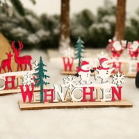 Drveni Božićni ukras, Stari snjegović, ukras slova Los za zimski Božić, Dan zahvalnosti, središnji dio praznika