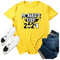 Majice za žene, ležerna ljetna proljetna majica s printom Majčin dan, majica s okruglim vratom s kratkim rukavima, Plus size majice,