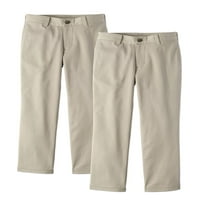Wonder Nation Boys School Uniforma Super mekana rastezljiva ravna prednja hlača, snop vrijednosti, veličine 4-16