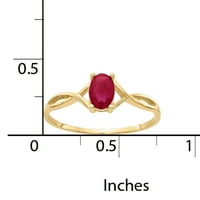 Primalno zlato karatno žuto zlato rubin rodni prsten