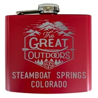 Steamboat Springs, Colorado, suvenir s laserskim graviranjem istraži prirodu, tikvica od nehrđajućeg čelika, crvena