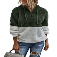 Ženska dukserica s patentnim zatvaračem s dugim rukavima, vunene lepršave plišane dukserice, pulover