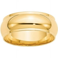 Primarno zlato, karatno žuto zlato, polukružni prsten s rubom, Veličina 14