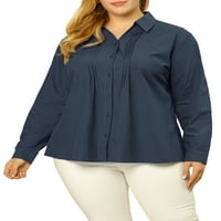 Jedinstveni prijedlozi ženska radna košulja na kopčanje prevelike veličine, ležerni gornji dio dugih rukava