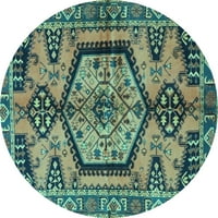 Tradicionalni unutarnji tepisi, Okrugli Perzijski tirkizno plavi, promjera 5 inča