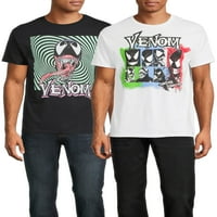 Marvel Venom Muške i velike muške grafičke majice košulje, 2-pack, veličine S-3xl, Marvel muške majice