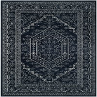 Tradicionalni tepih od zelene, tamnoplave Bjelokosti, Okrugli 6 do 6 inča