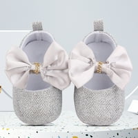 Svjetlucave Cipele za djevojčice za novorođenčad, ukrašene svjetlucavim blingom i mašnom, neklizajuće cipele za krevetić, ravne cipele
