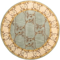 Umjetnički tkalci Cezar pograničeni prostirka, zelena bež, 4 'krug