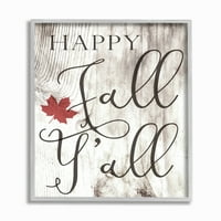 Stupell IndustriesHappy Fall Y'all Typography Signframed Wall Art by Daphne Polselli