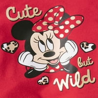 Minnie Mouse Fau Fur prsluk, tunika i tajice s dugim rukavima, trodijelni set