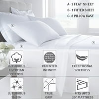 Hotelski stil egipatske pamučne niti broji set za posteljinu, puna, svilena svila