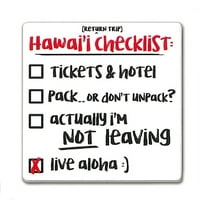 Kontrolni popis odmora na Havajima s kvadratnim keramičkim magnetom unatrag