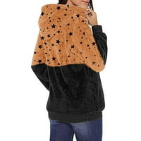 Plus size ženske majice na rasprodaji Ženska majica s kapuljačom zimski topli vuneni kaput s džepovima s patentnim zatvaračem pamučni