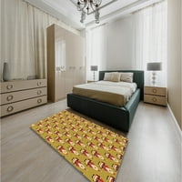 Prostirke za sobe s okruglim uzorkom od mahagonija u smeđoj boji, promjera 5 inča
