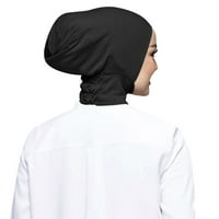 Ženska bandana trake za glavu crne ženske Ležerne jednobojne elastične kape visoke elastičnosti ženska naramenica hidžab
