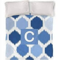 Batik monogram pokrivač, plava