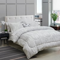 Madison Luxe Comforter Set: kombinezon, set lima, laž i ukrasni jastuk geo strip gry Gry