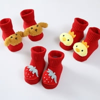 Višeparne pamučne čarape za djevojčice i dječake od 0 do 1 godine, čarape za bebe iz crtanih životinja, neklizajuće čarape do poda