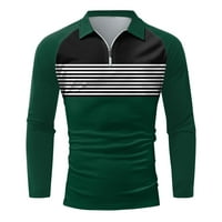 Muške polo majice s preklopnim ovratnikom s patentnim zatvaračem dugih rukava kontrastne boje labavi rukav za golf za muškarce