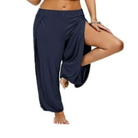 Modne široke joga hlače visokog struka za žene, hlače za jogging s bočnim prorezom