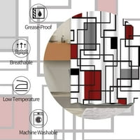 Crvena i crna zavjesa za tuširanje, sivo-bijele zavjese za tuširanje u kupaonici, moderne apstraktne geometrijske zavjese za tuširanje