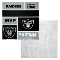 Las Vegas Raiders NFL ColorBlock Personalizirani svileni dodir Sherpa 50 60 bacaju pokrivač