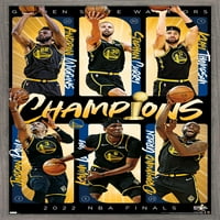 Zlatni državni ratnici-prigodni zidni plakat prvaka NBA finala, 14.725 22.375 uokviren