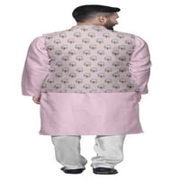 Jednobojna pidžama i Nehru jakna s printom za mušku odjeću za zabave