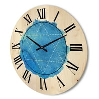 DesignArt 'Sveta geometrija i simbol alkemije III' Boemijski i eklektični zidni sat drveta