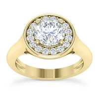 14k zlatni zaručnički prsten od prirodnog dijamanta i moissanita od 1,80 karata