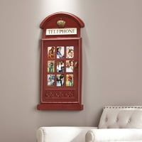 Southern Enterprises Benson Phone Booth Wall-Mount Frame, crveni