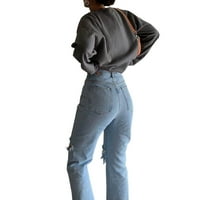 Ženski Vintage džemper s okruglim vratom i dugim rukavima, majica s prevelikom majicom, pulover, estetska ulična odjeća iz 90-ih