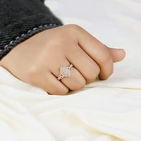 1 4CT TW Diamond 10K ružičasto zlato markiza u obliku klastera Halo prsten