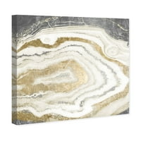 Wynwood Studio Abstract Wall Art Canvas ispisuje kristali 'Silver Gold Agate' - zlato, bijelo