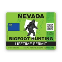 Naljepnica s dozvolom za lov na Bigfoota u Nevadi-samoljepljivi vinil-otporan na vremenske uvjete-Proizvedeno u SAD-u-životni vijek