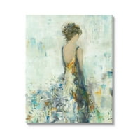 Apstraktna ženska cvjetna haljina ljepota i moda Galerija slika omotano platno tiskanje zidne umjetnosti