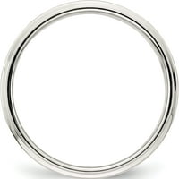 Prsten od srebra od srebra u obliku srebra, ravan sa stepenastim rubom, izrađen u SAD-u od 9060-6