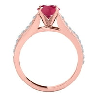 Aonejewelry Ct. Ručno izrađeni dijamantni prsten od ružičastog zlata od 14 karata