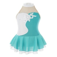 izbor / mrežasta svjetlucava klizačka haljina za djevojčice natjecateljski plesni kostimi jezero zeleno 12