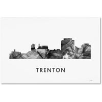 Zaštitni znak likovna umjetnost 'Trenton New Jersey Skyline WB-BW' Canvas Art by Marlene Watson