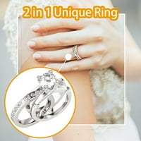 I kombinacija prstenova kreativna moda za prstenove s cirkonom uključeni univerzalni prstenovi