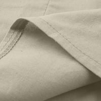 Ženski Gornji dijelovi veličine plus, proljetna modna jednobojna široka bluza od pamuka i lana s dugim rukavima, ležerna košulja