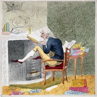 Čitatelj, 1819. Nije Imbecil [Troši Vrijeme Na Loš Izbor Materijala Za Čitanje]. Engleska gravura, 1819. Ispis plakata od