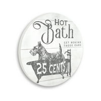 Stupell Industries Vintage Hot Bath Advertiment Farmhouse Scottie Dog Cad, 12, dizajn Lil 'rue