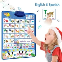 Dvojezično učenje ABC-a za malu djecu, poster s Engleskom i španjolskom abecedom, govor ABC-a i brojeva, glazbene igračke i klavir