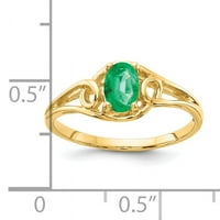 7k žuti zlatni ovalni smaragdni prsten, 7k primarni zlatni smaragdni prsten